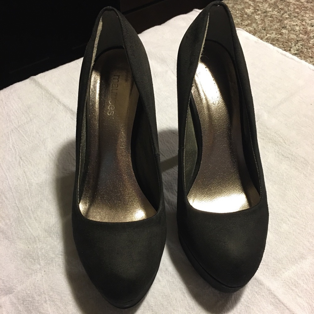 Maurices Black Suede Platform Pumps